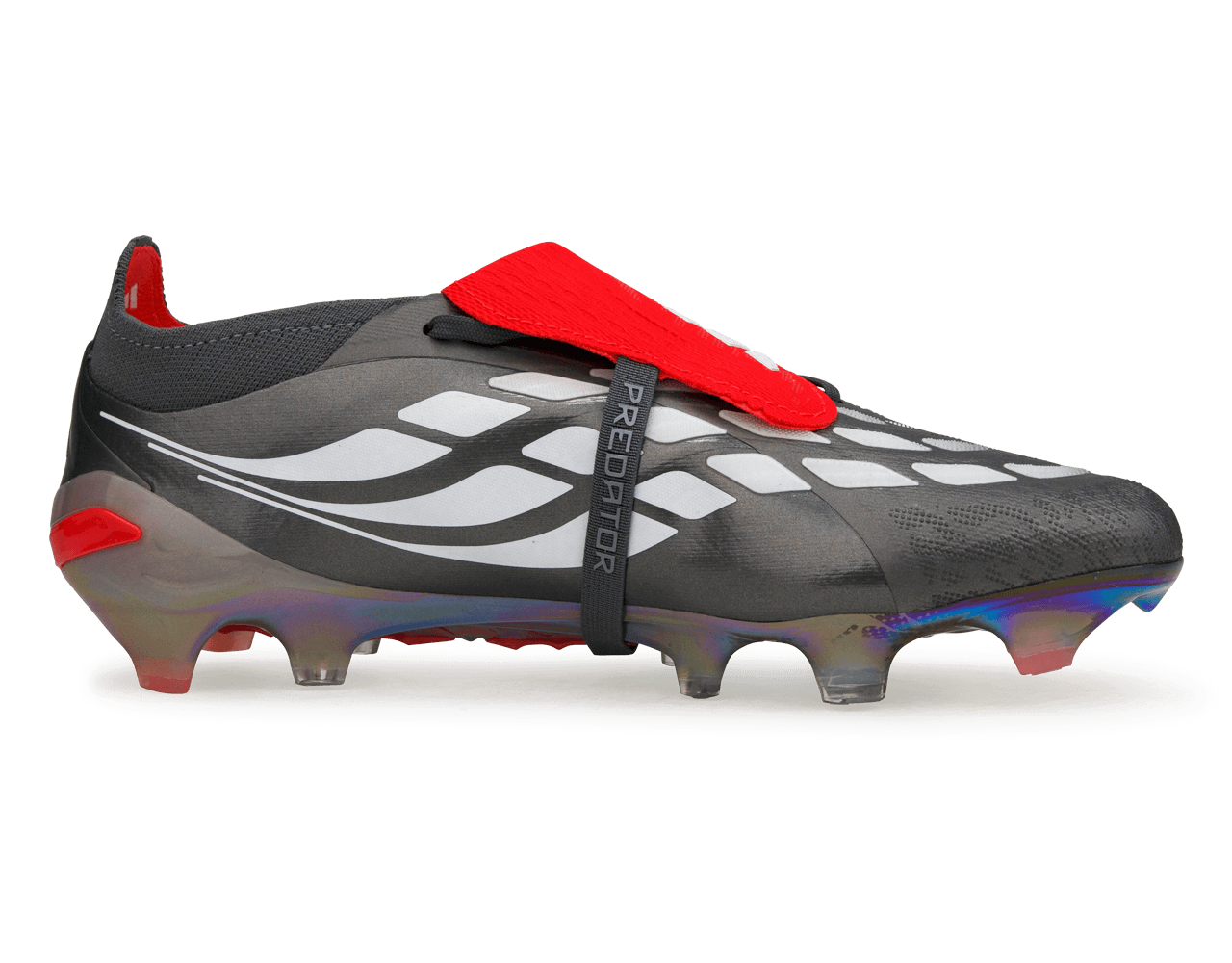 adidas Men's Predator Elite Foldover Tongue FG Iron Metallic/Red Side