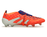 adidas Men's Predator Elite Foldover Tongue FG Orange/Lucid Blue Side