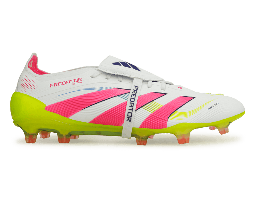 adidas Men's Predator Elite Fold-Over Tongue FG White/Pink/Lemon