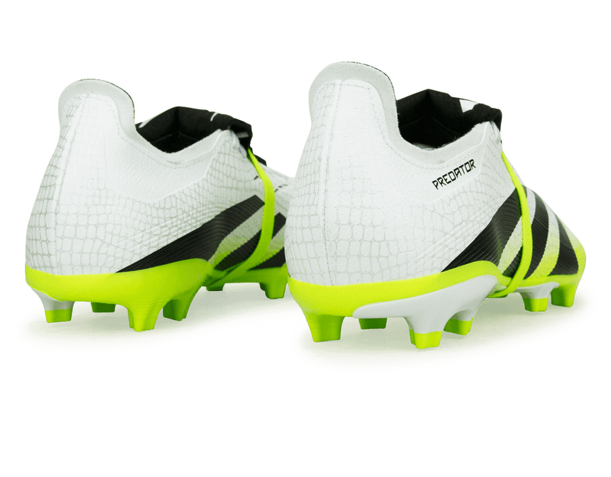 adidas Men's Predator League Foldover Tongue FG/MG White/Black/Green Rear