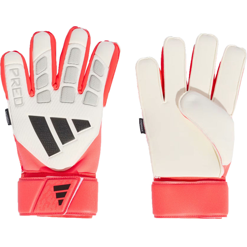 adidas Men's Predator Match Fingersave Goalkeeper Gloves White/Red/Black Both