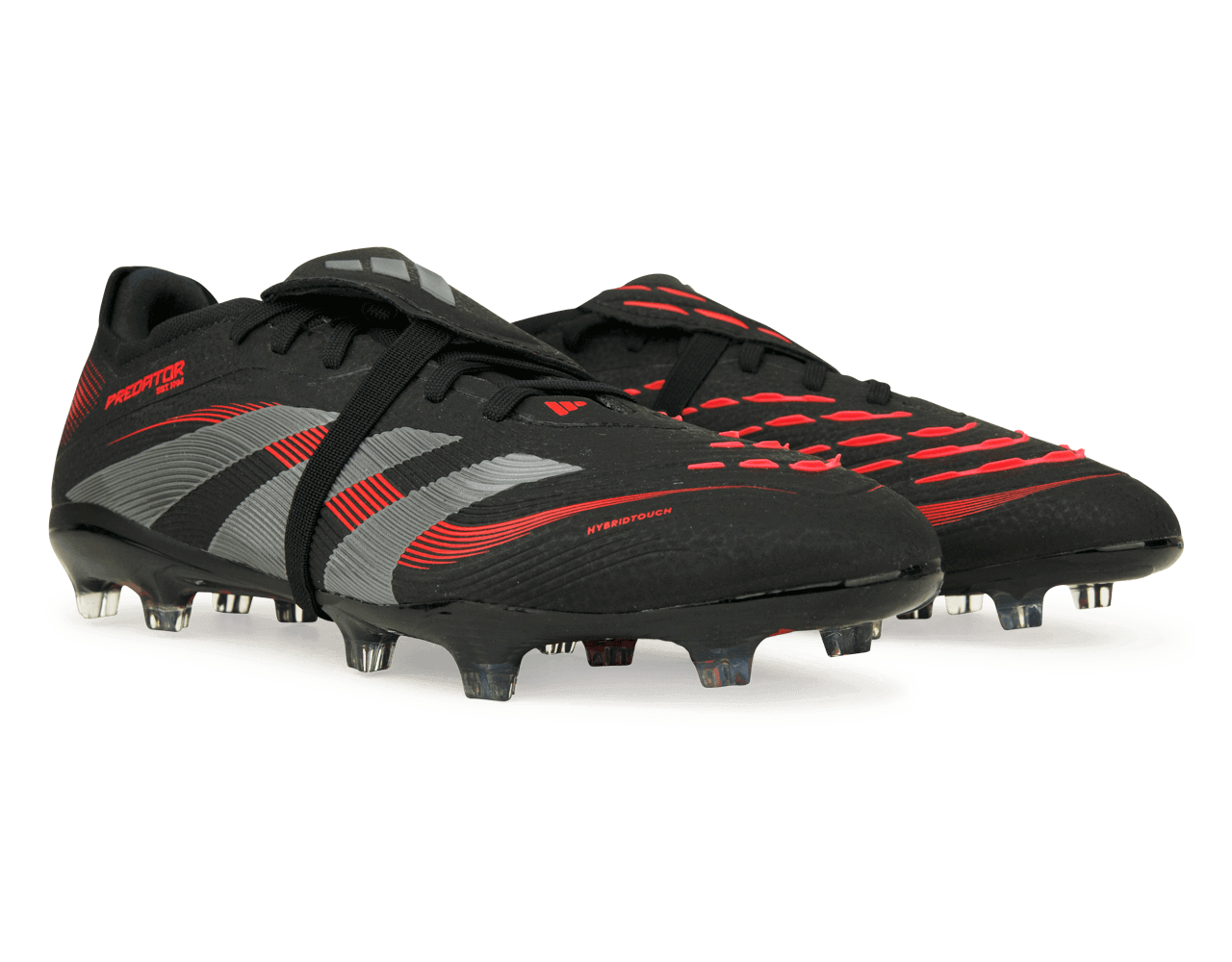 adidas Men's Predator Pro Foldover Tongue FG Black/Metallic/Red adidas Men's Predator Pro Foldover Tongue FG Black/Metallic/Red