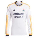 adidas Men's Real Madrid 2023/24 LongSleeve Home Jersey White Front