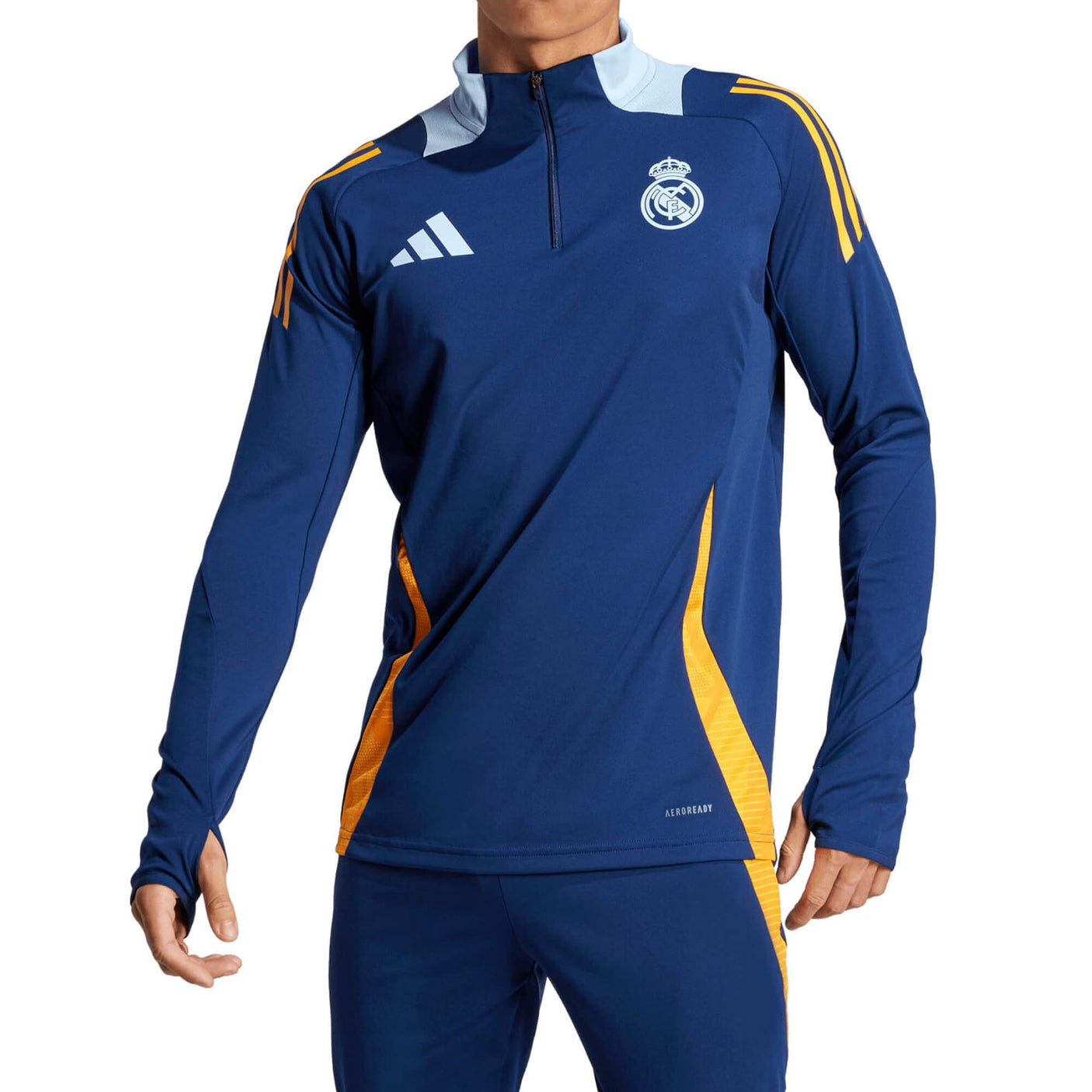 adidas Men's Real Madrid 2024/25 1/4 Zip Training Top Blue