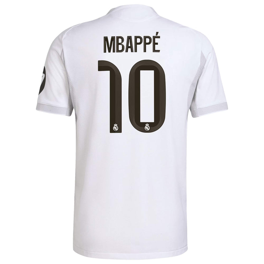 adidas Men's Real Madrid 2025/26 Authentic Home Jersey w/ Mbappe #10 Printing Back