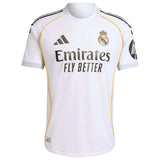adidas Men's Real Madrid 2025/26 Authentic Home Jersey w/ Mbappe #10 Printing Front