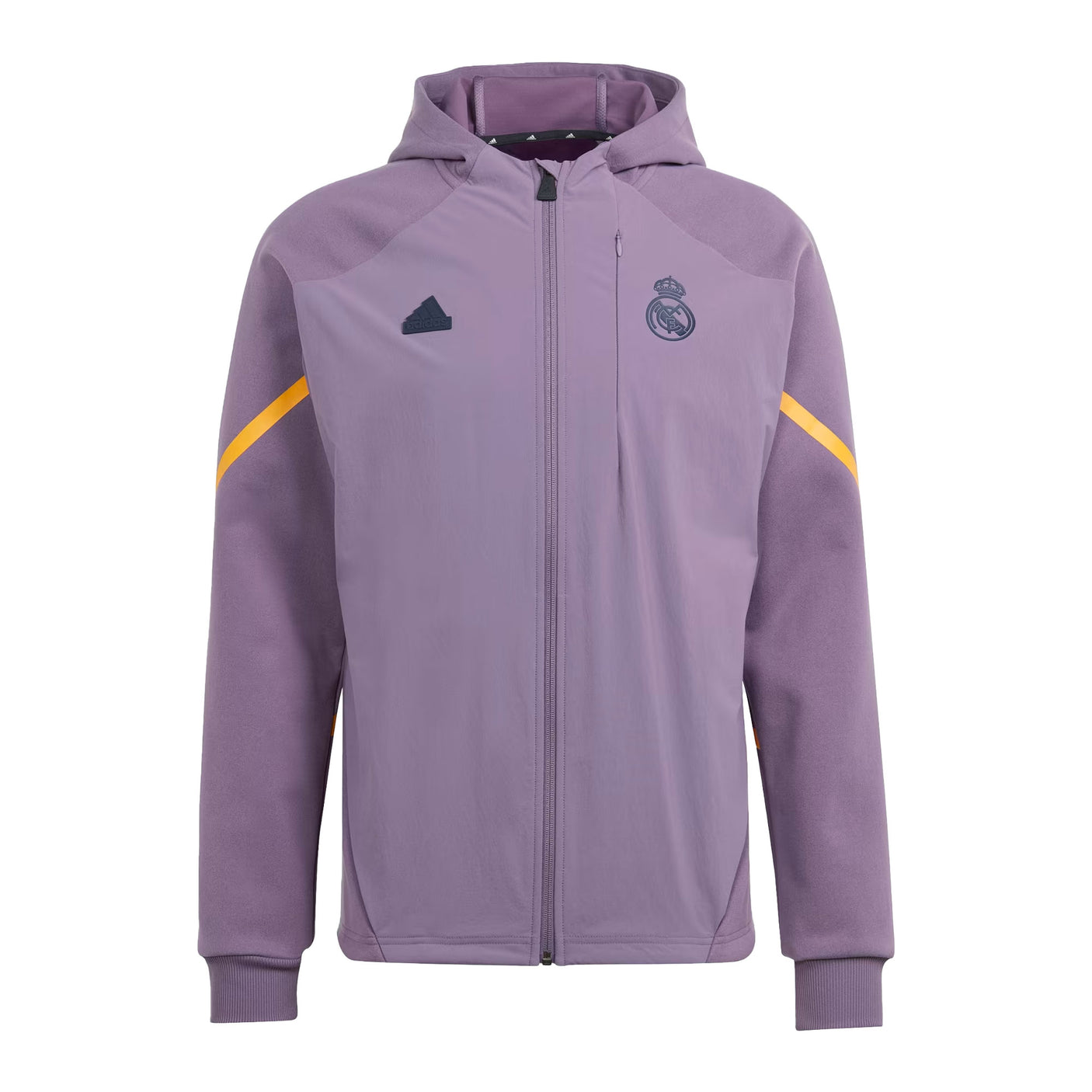 adidas Men's Real Madrid Designed For GameDay 2023/24 Full-Zip Hoodie Shadow Violet Front