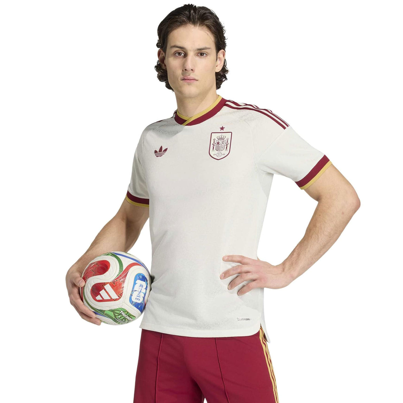 adidas Men's Spain World Cup 2026 Authentic Away Jersey White Model