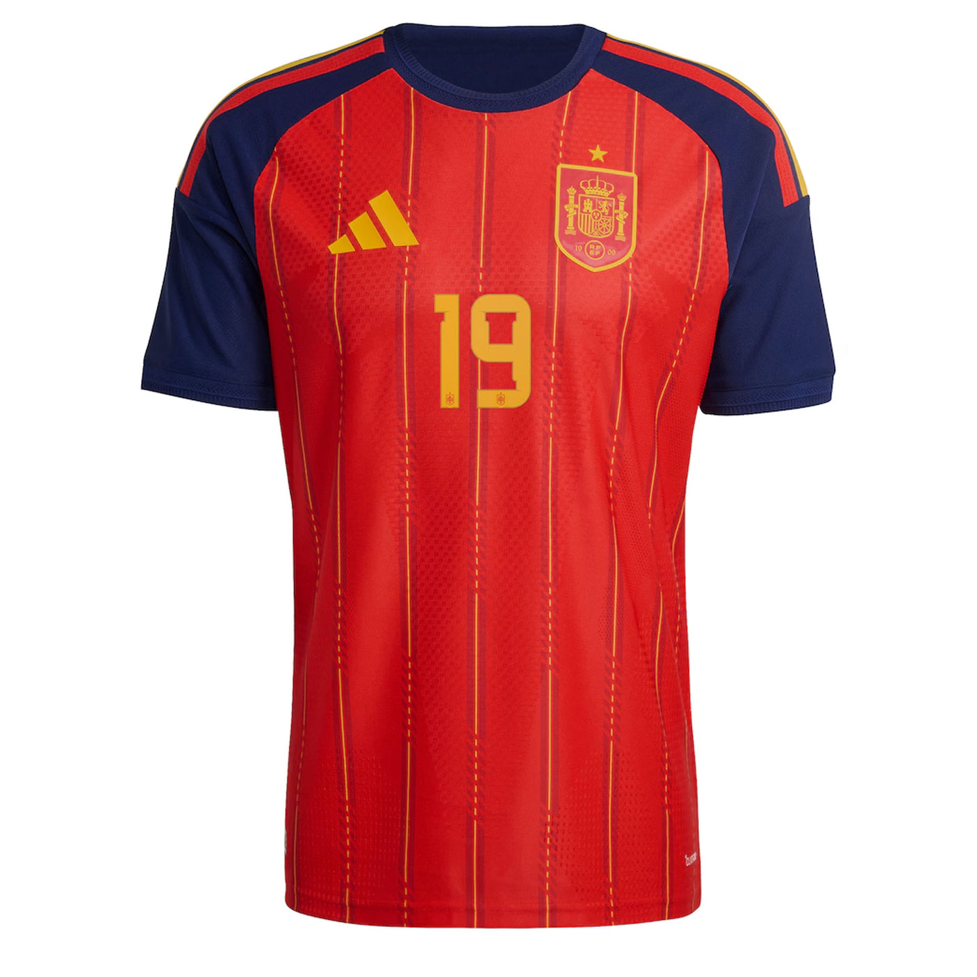 adidas Men's Spain World Cup 2026 Authentic Home Jersey w/ Lamine Yamal #19 Printing Front