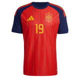 adidas Men's Spain World Cup 2026 Authentic Home Jersey w/ Lamine Yamal #19 Printing Front