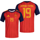 adidas Men's Spain World Cup 2026 Home Jersey w/ Lamine Yamal #19 Printing Both
