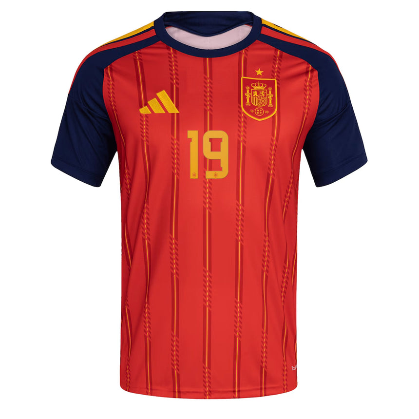 adidas Men's Spain World Cup 2026 Home Jersey w/ Lamine Yamal #19 Printing Front