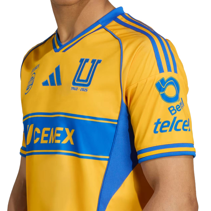 adidas Men's Tigres UANL 2025/26 Home Jersey Gold/Blue Crest