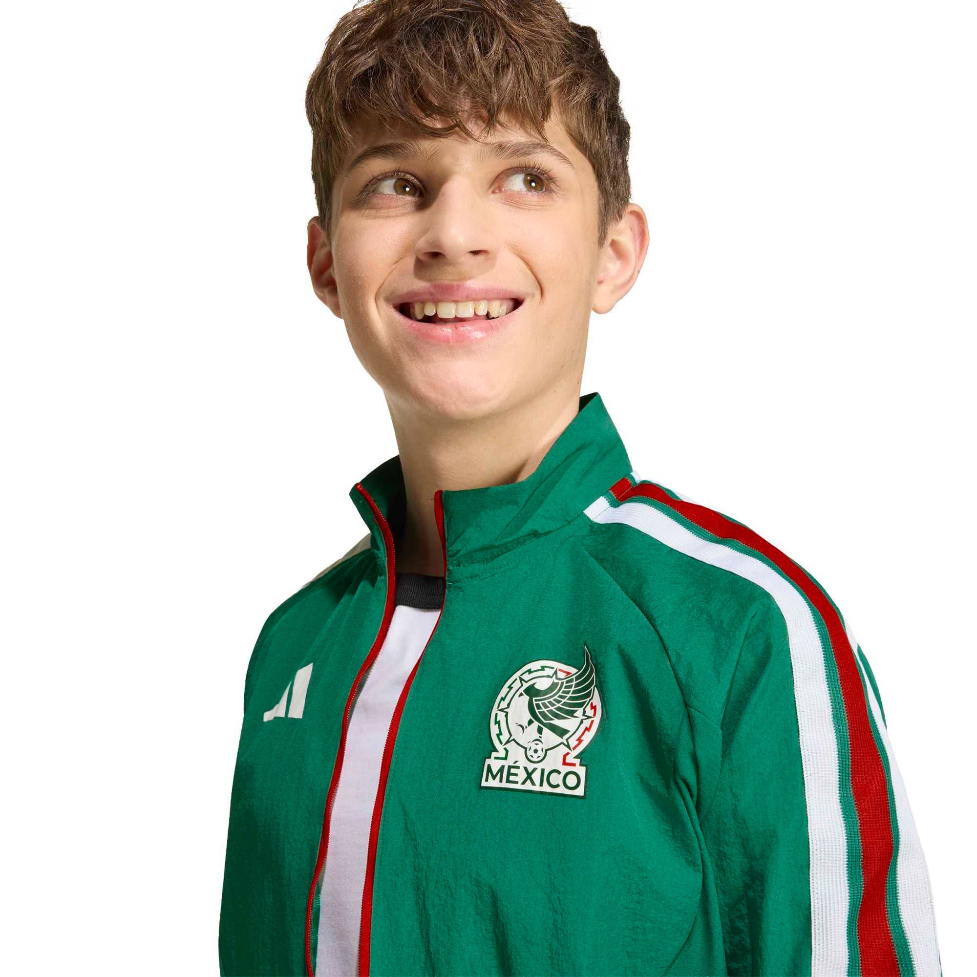 adidas Mexico Kids Home Anthem 2026 Jacket Green/White – Azteca Soccer
