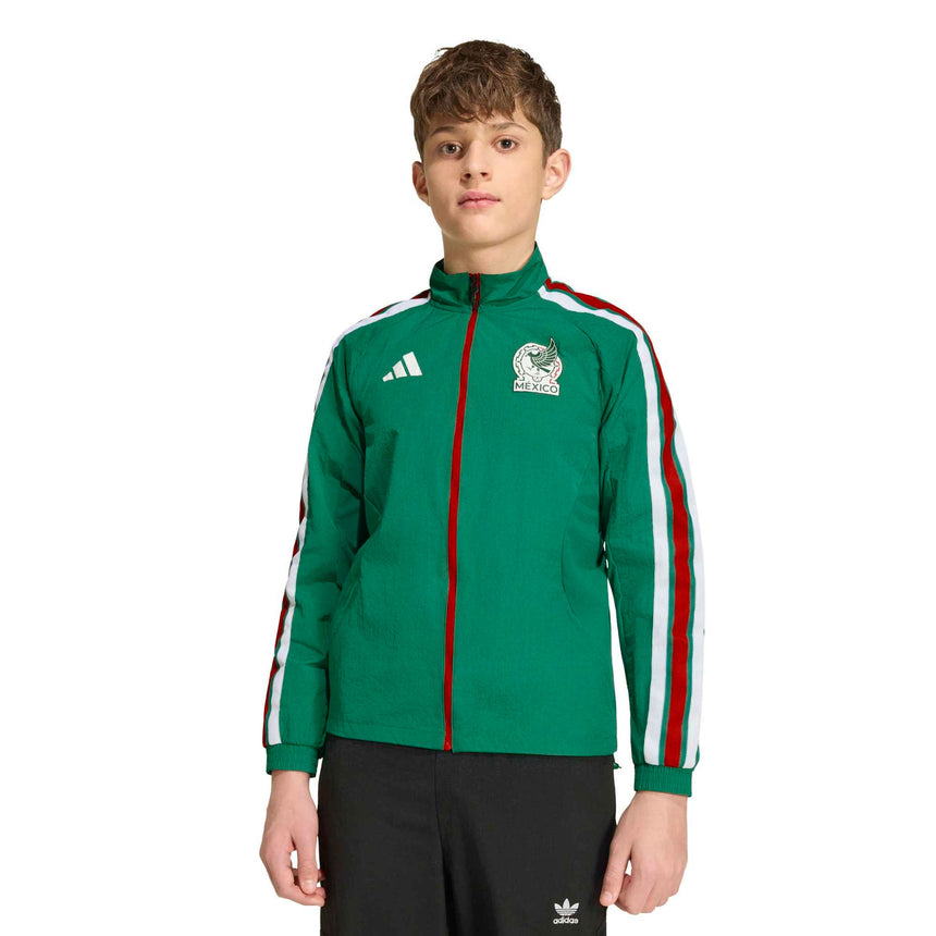 adidas Mexico Kids Home Anthem 2026 Jacket Green/White Model