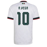 adidas Mexico Men's Away Climacool+ 2026 Jersey w/ A. Vega #10 White Back