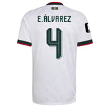 adidas Mexico Men's Away Climacool+ 2026 Jersey w/ E. Alvarez #4 White Back