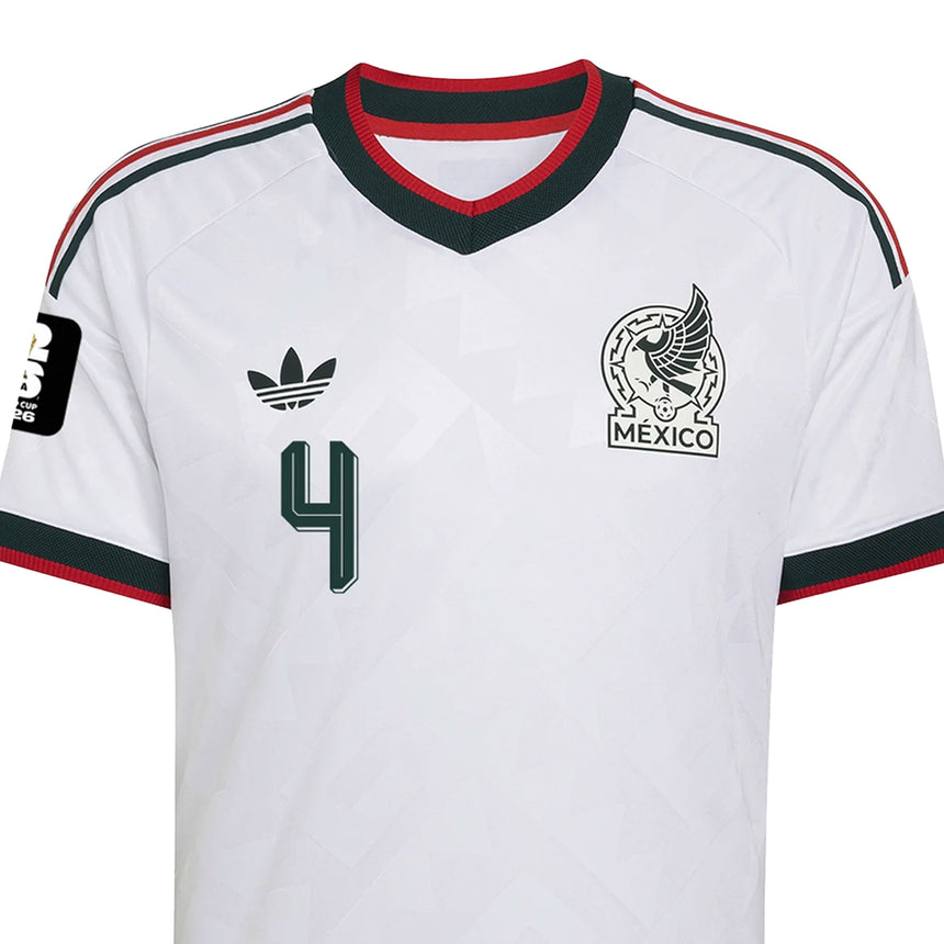 adidas Mexico Men's Away Climacool+ 2026 Jersey w/ E. Alvarez #4 White Crest