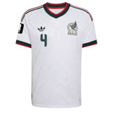 adidas Mexico Men's Away Climacool+ 2026 Jersey w/ E. Alvarez #4 White Front