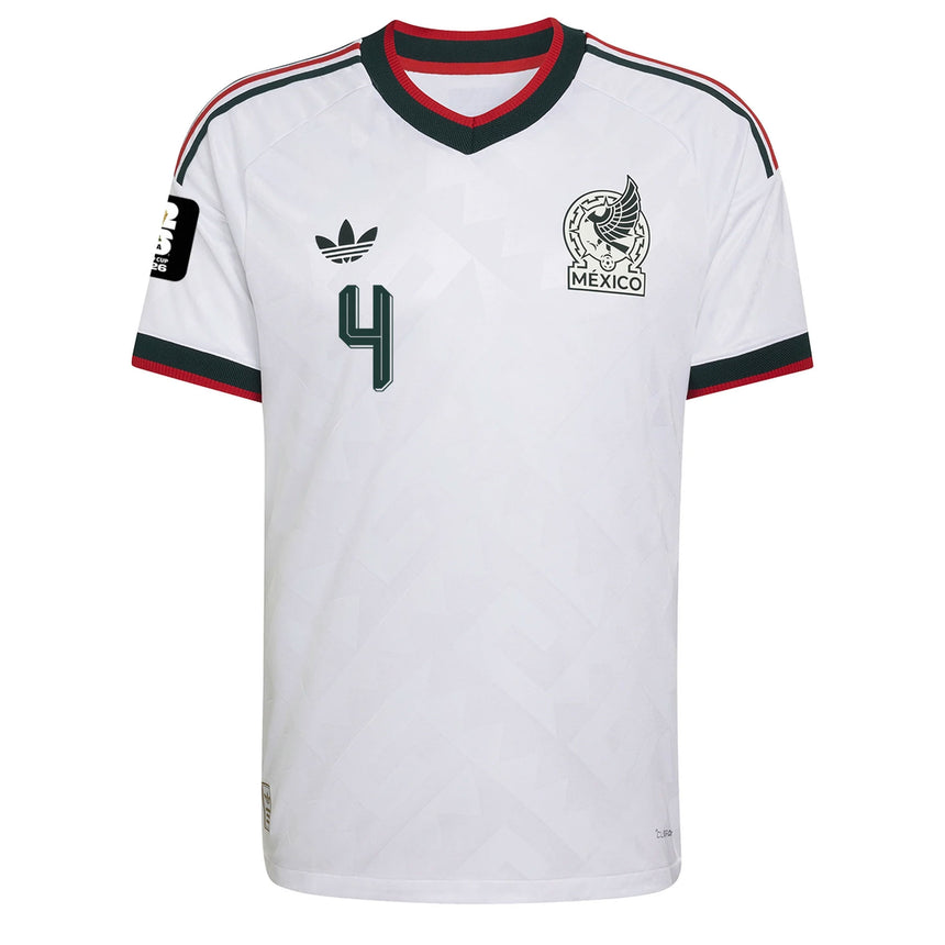 adidas Mexico Men's Away Climacool+ 2026 Jersey w/ E. Alvarez #4 White Front