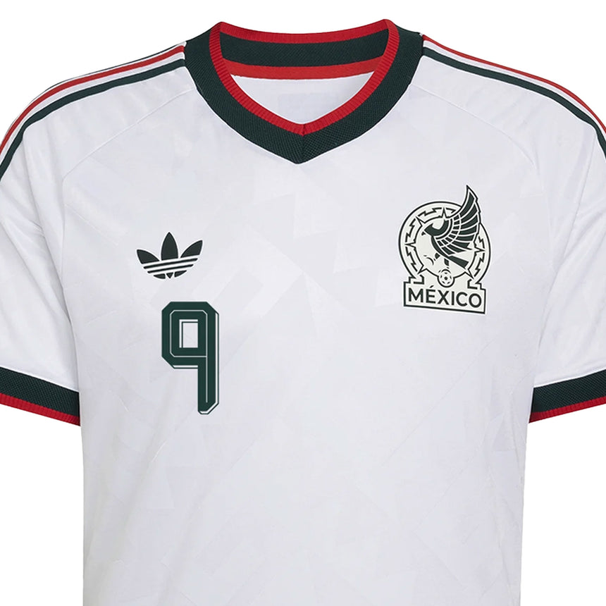 adidas Mexico Men's Away Climacool+ 2026 Jersey w/ Raul #9 White Crest