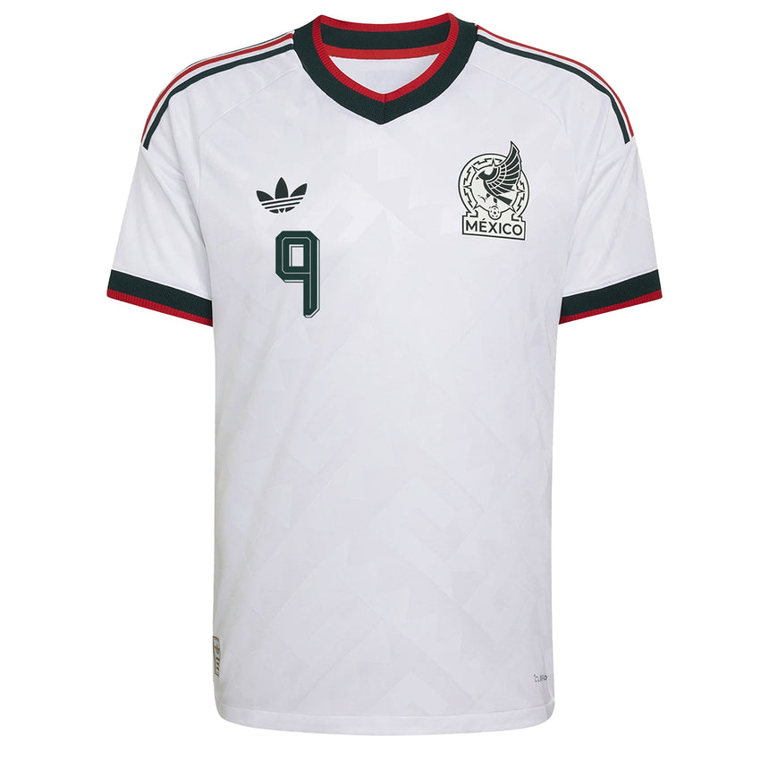 adidas Mexico Men's Away Climacool+ 2026 Jersey w/ Raul #9 White Front