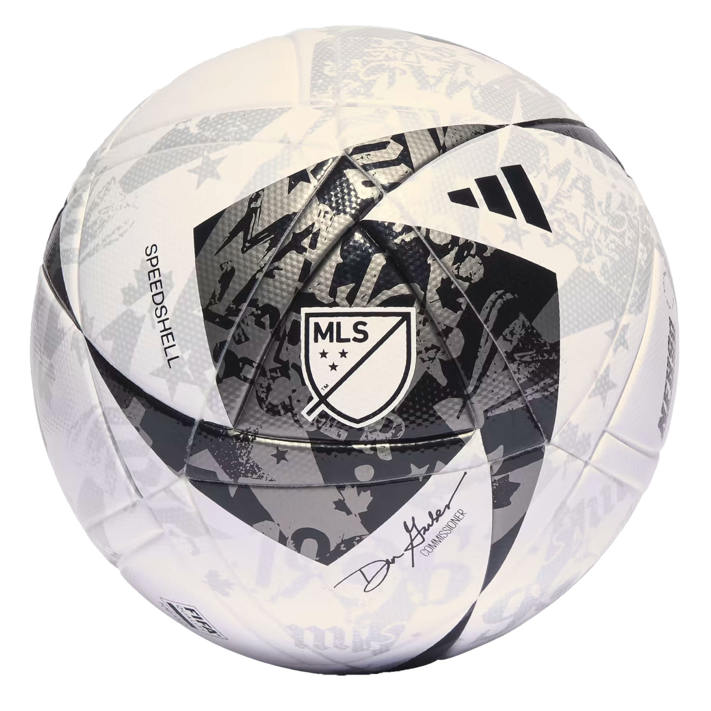 adidas MLS League NFHS Ball White/Black/Iron Metallic Front