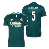 adidas Real Madrid Men's Away Authentic 2026/27 Jersey w/ Bellingham #5 Green Both