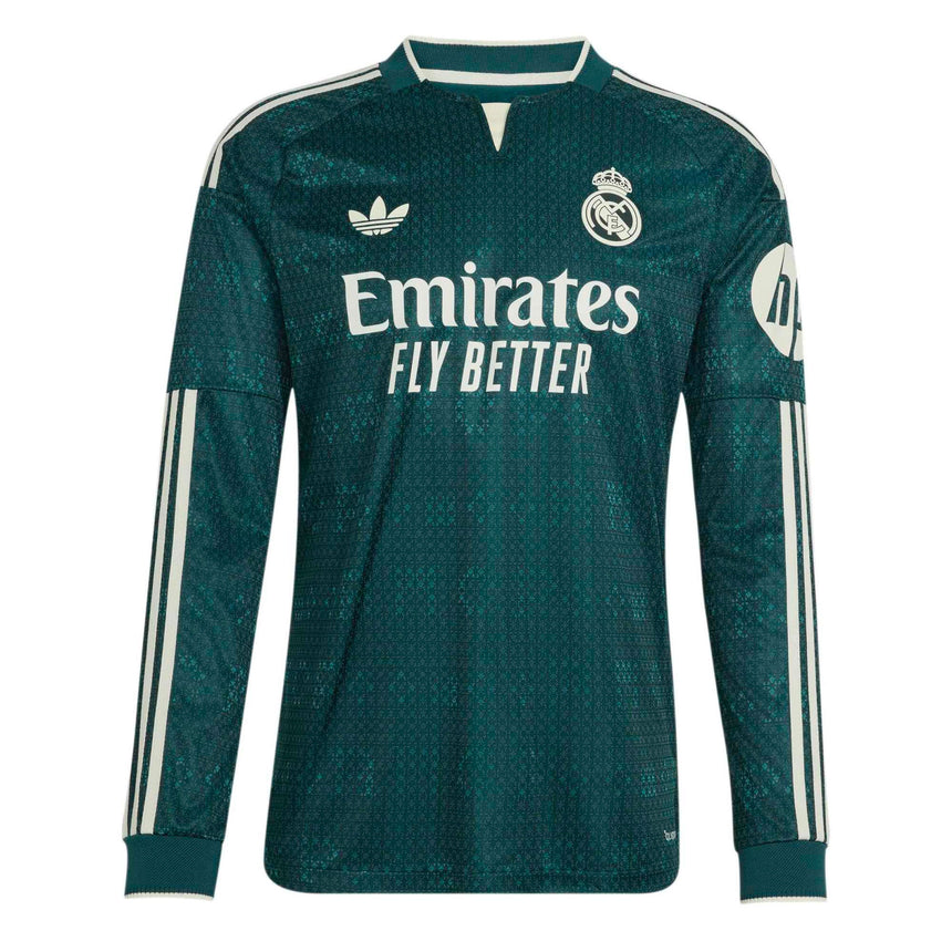 adidas Real Madrid Men's Away Authentic Long Sleeve 2026/27 Jersey Green Front