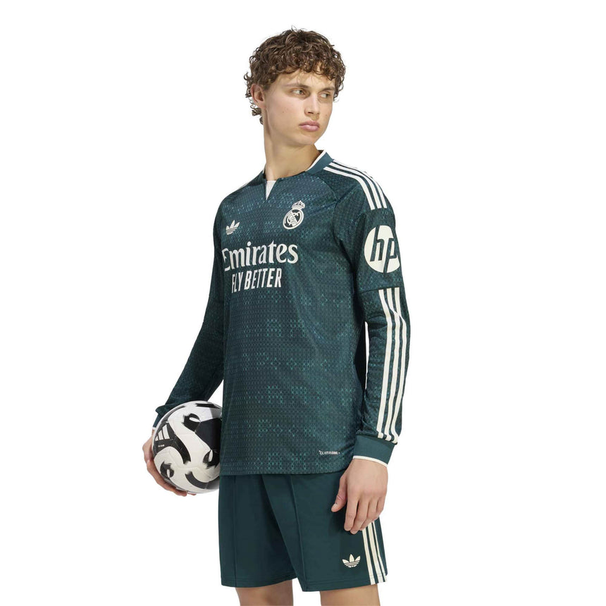adidas Real Madrid Men's Away Authentic Long Sleeve 2026/27 Jersey Green Model