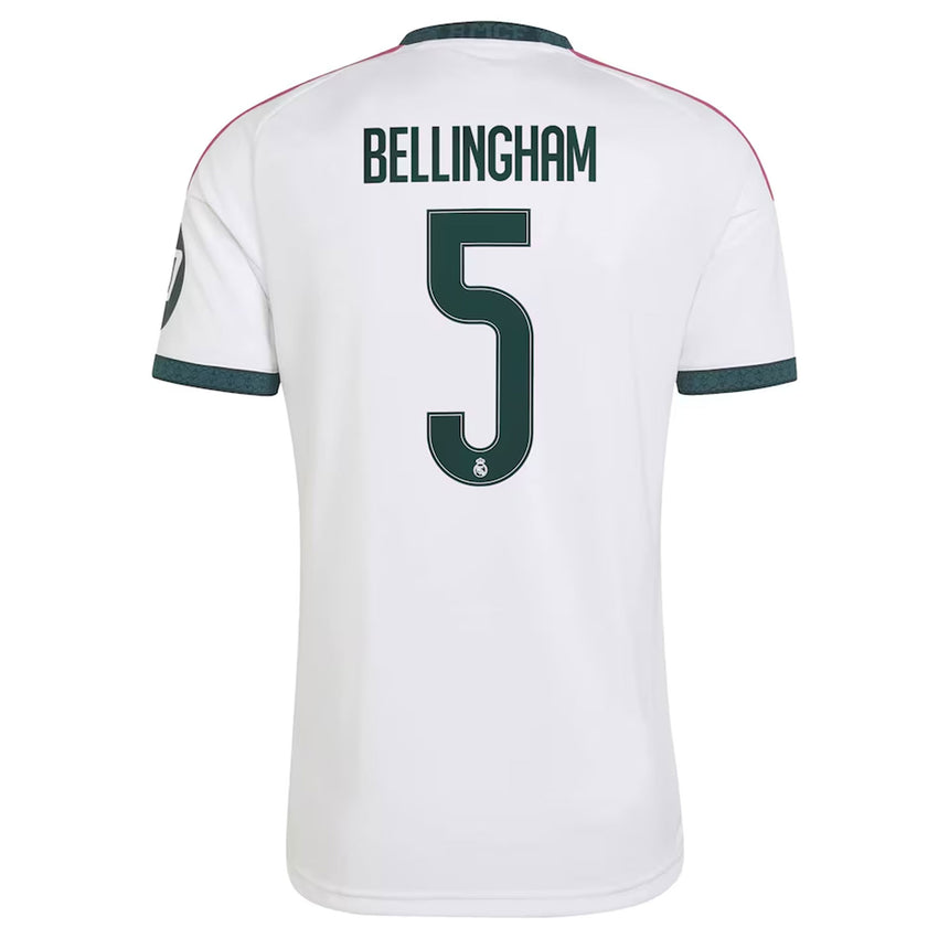 adidas Real Madrid Men's Home Climacool+ 2026/27 Jersey w/ Bellingham #5 White Back