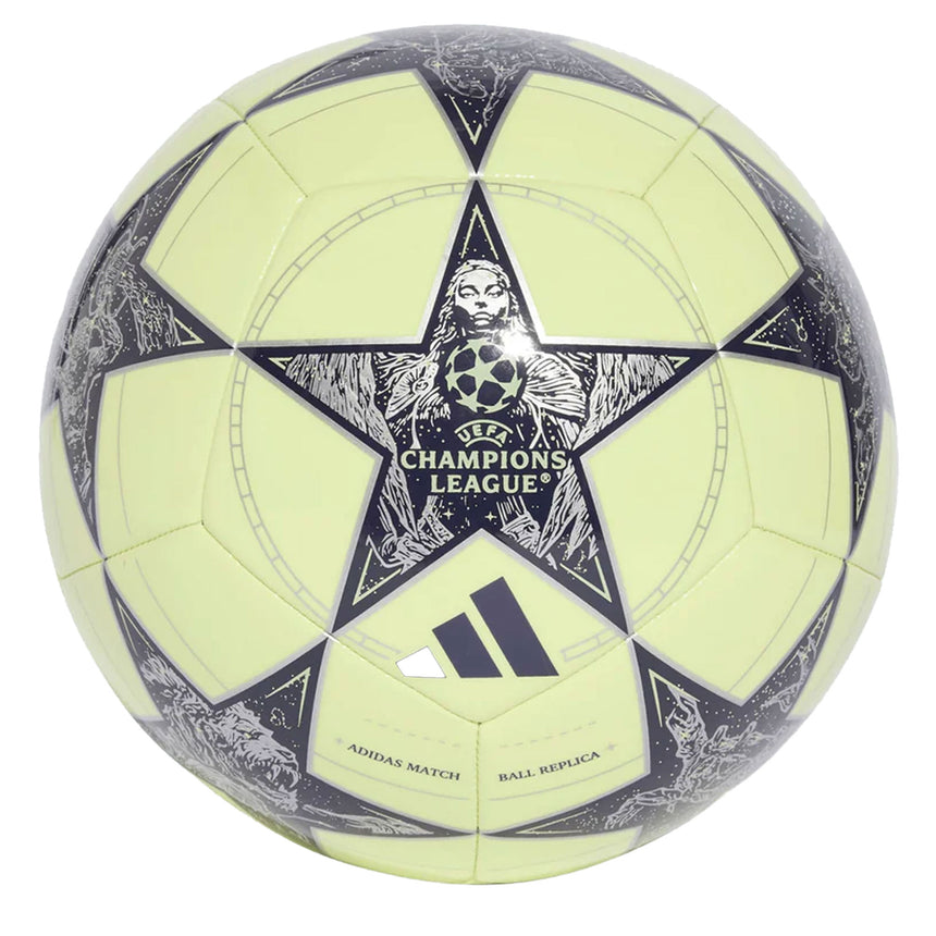 adidas UCL Real Madrid 2025/26 Club Ball Lime/Black/Silver Front
