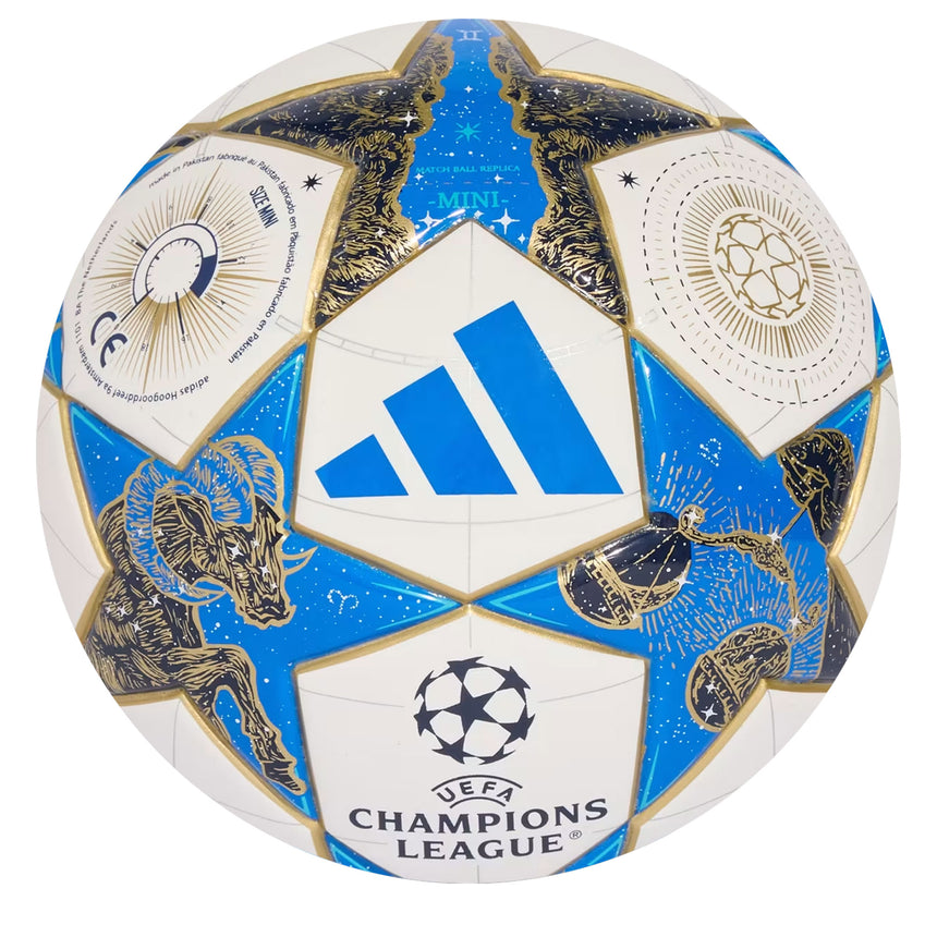 adidas UEFA Champions League 2025/26 Mini Ball White/Pantone/Matte Gold Front