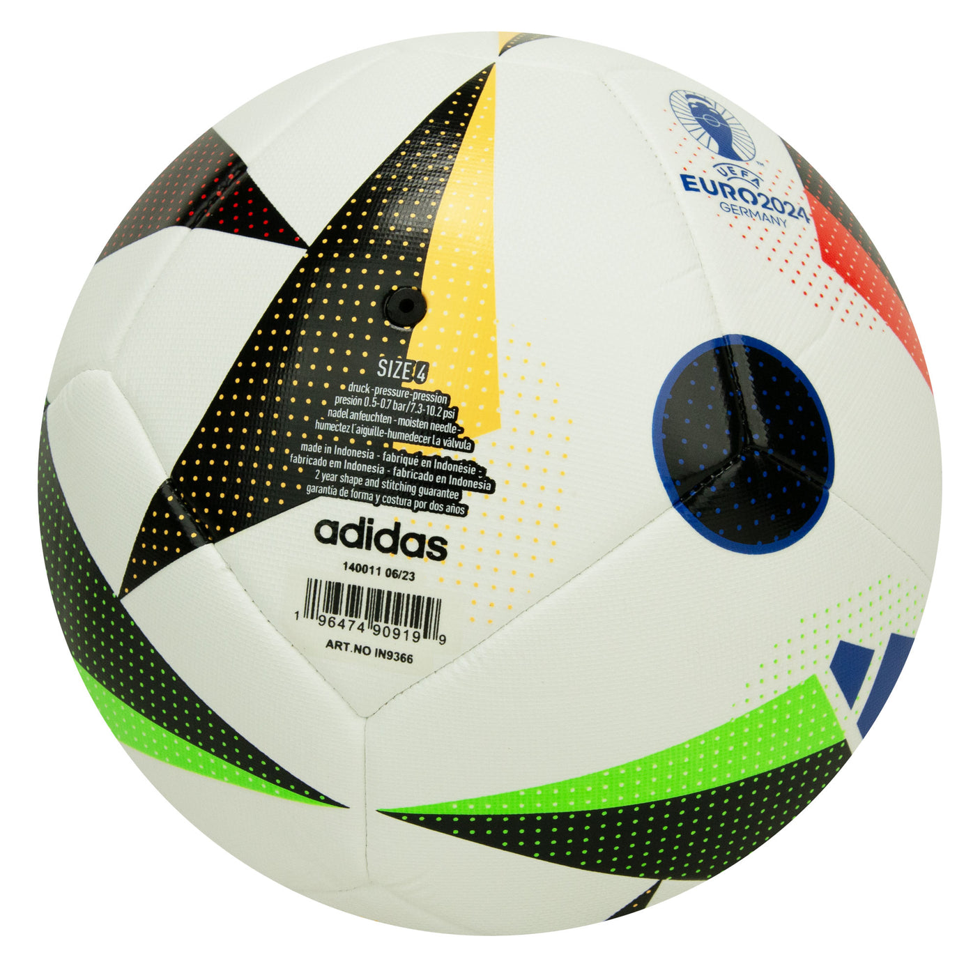 adidas UEFA Euro 2024 Training Ball White/Black/Blue Back