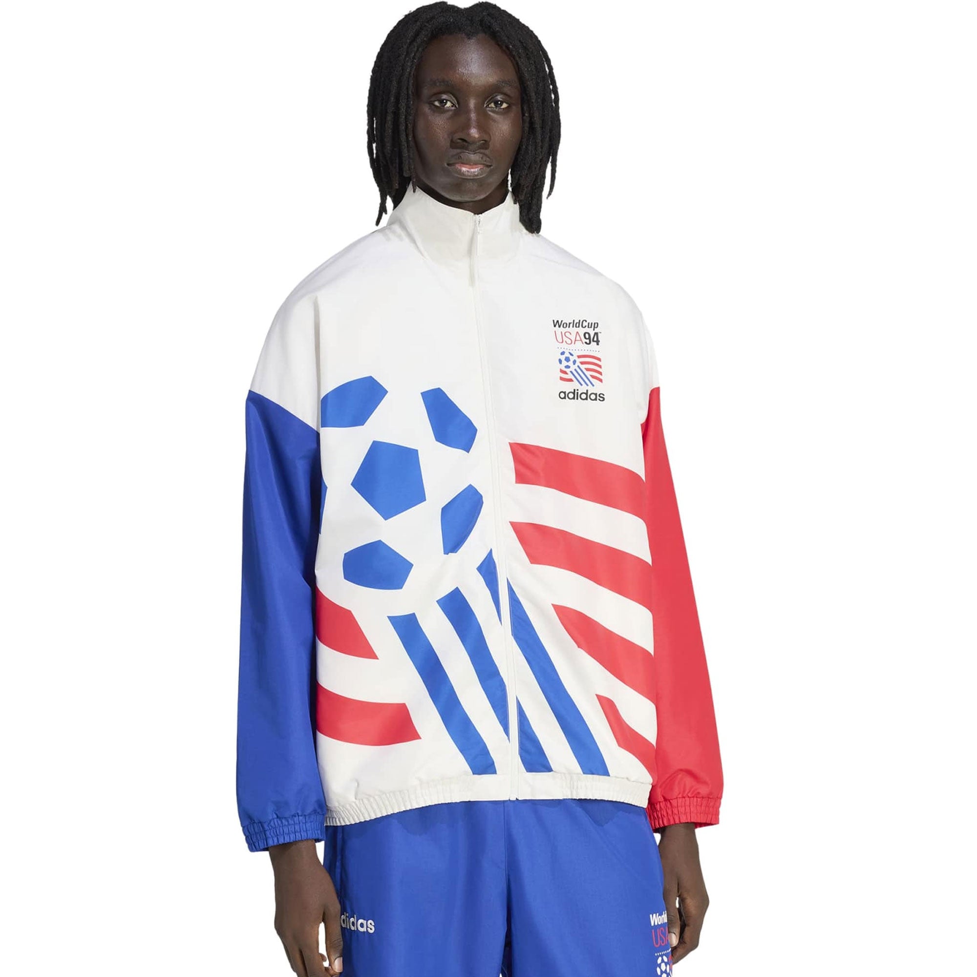 adidas USA Men's 94 Graphic Woven Track Top White/Red – Azteca Soccer