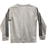 adidas Women's 3 Stripe Fleece Crew Sweatshirt Grey/Black Back