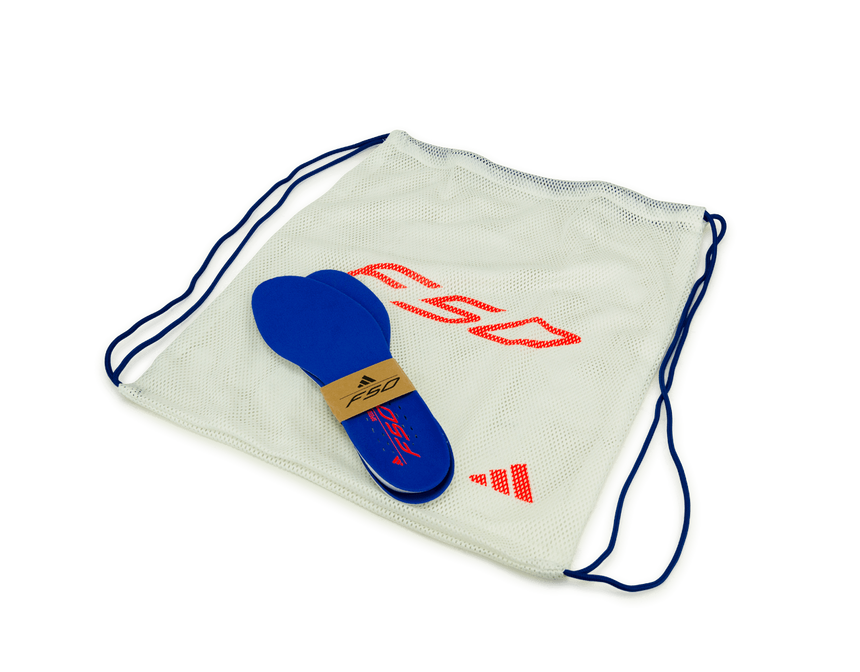 adidas Women's F50 Elite Mid FG White/Lucid Blue Shoebag
