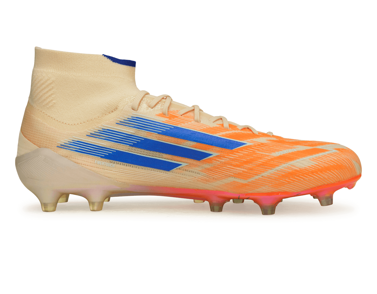 adidas Women's F50 Sparkfusion Elite Mid FG/AG Lucid Blue/Orange Side