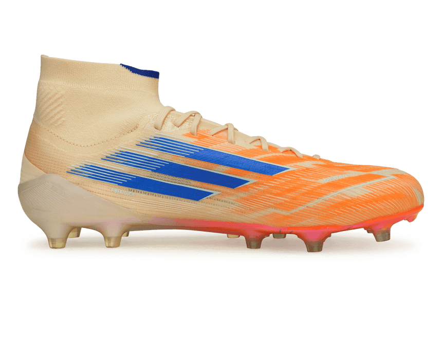 adidas Women's F50 Sparkfusion Elite Mid FG/AG Lucid Blue/Orange, 5.5