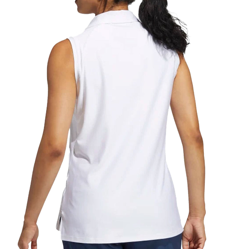adidas Women's Go-To Sleeveless Polo Shirt White Back