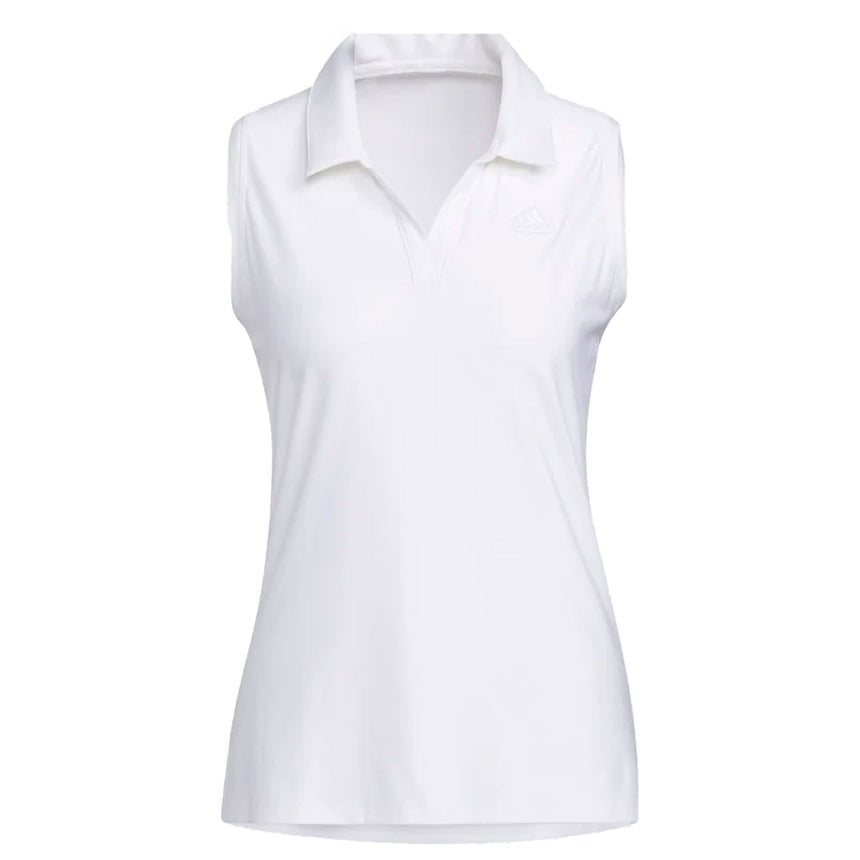 adidas Women's Go-To Sleeveless Polo Shirt White Front