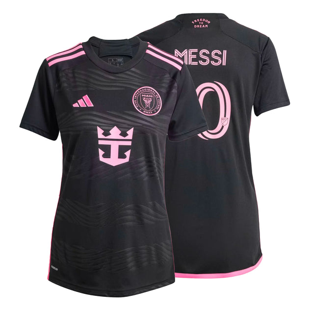 adidas Women's Inter Miami 2024/25 Messi #10 Away Jersey Black/Pink Both