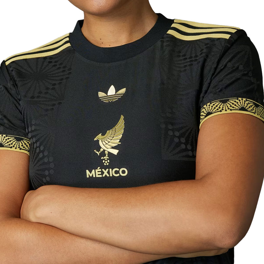adidas Women's Mexico 2025/26 Gold Jersey Black/Gold Crest