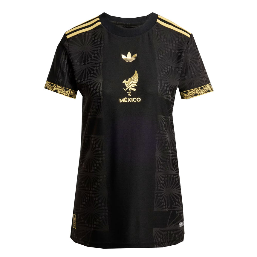 adidas Women's Mexico 2025/26 Gold Jersey Black/Gold Front