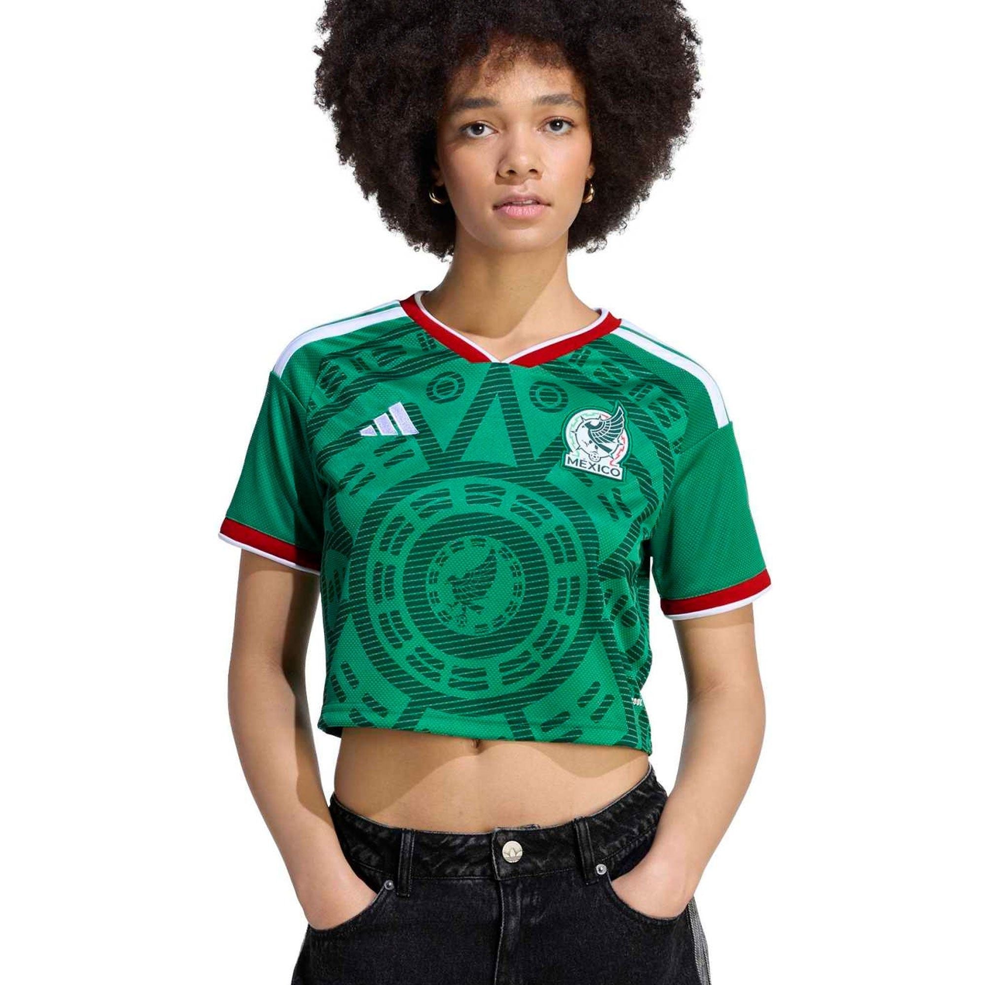 adidas Mexico Women's Home Cropped Jersey Green World Cup 2026