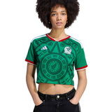 adidas Women's Mexico World Cup 2026 Home Cropped Jersey Green Model