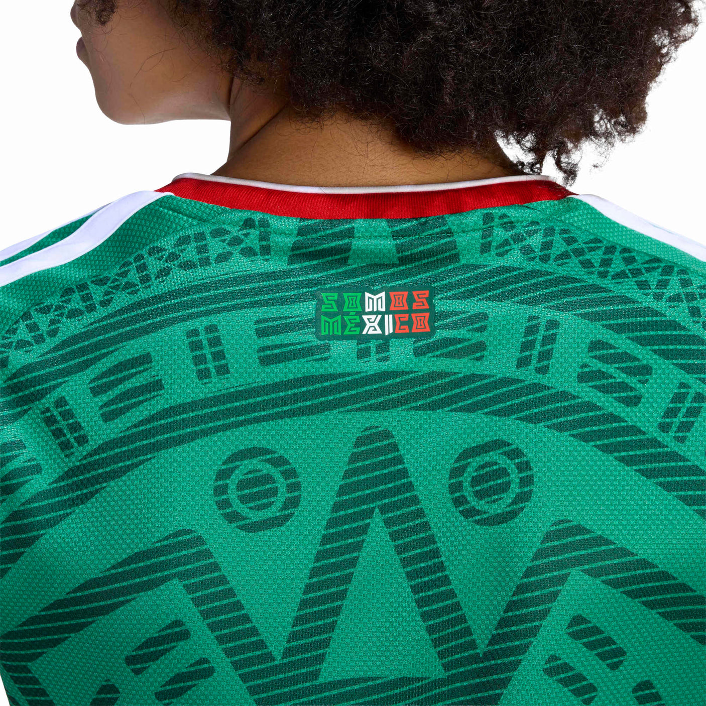 adidas Women's Mexico World Cup 2026 Home Jersey Green/White Neck Detail