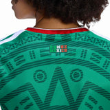 adidas Women's Mexico World Cup 2026 Home Jersey Green/White Neck Detail