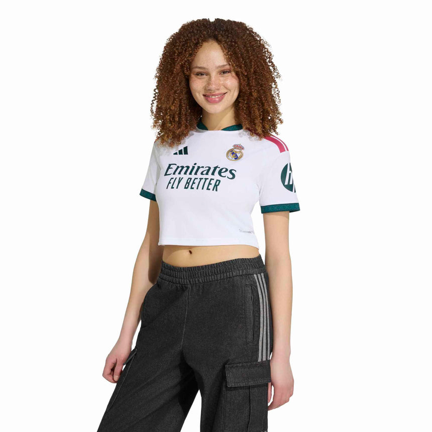 adidas Women's Real Madrid Home Cropped 2026/27 Jersey White Model