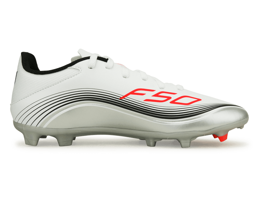adidas Kids F50 League Messi FG/MG White/Red/Silver Side